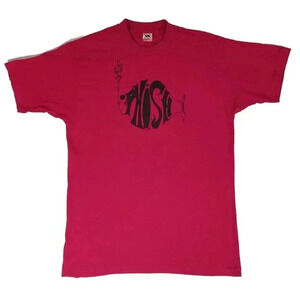 PHISH Vintage 1990s Single Stitch Fruit of the Loom Tag Magenta T-Shirt Adult L